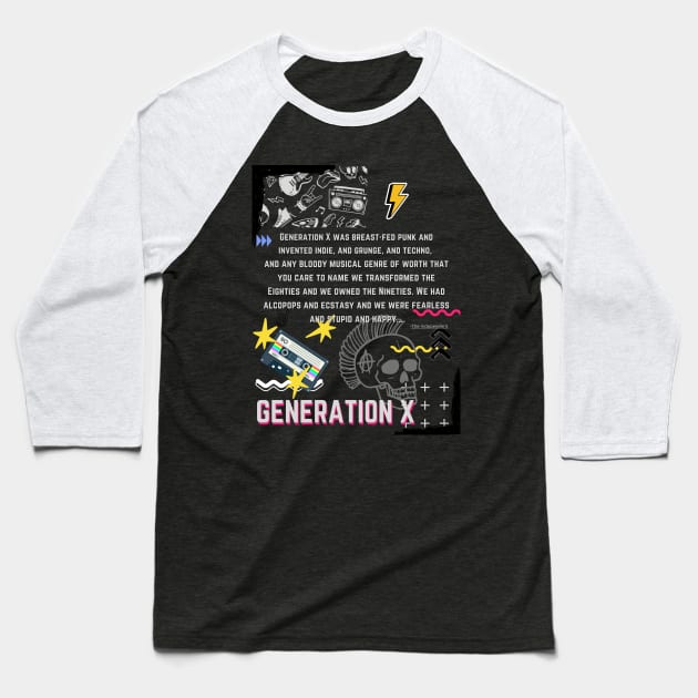 Gen X music Baseball T-Shirt by GenXDesigns